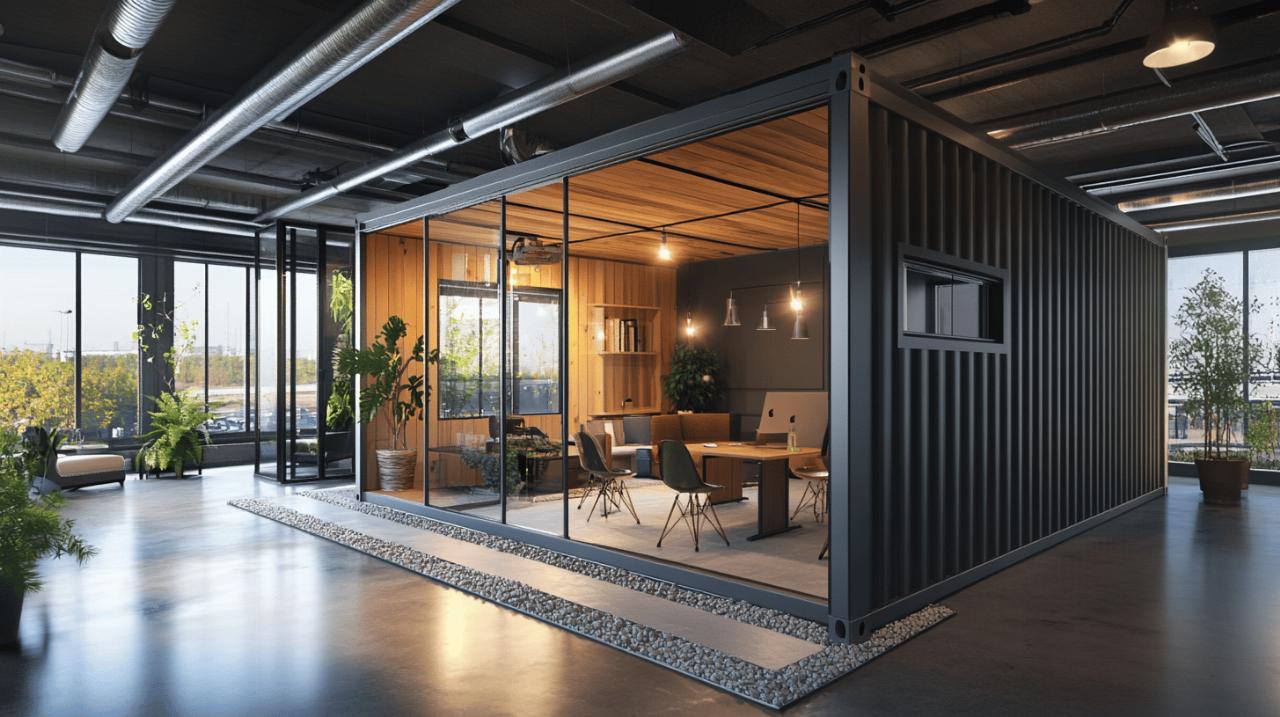 De la lumiere a l’inspiration : transformer un conteneur maritime en bureau lumineux
